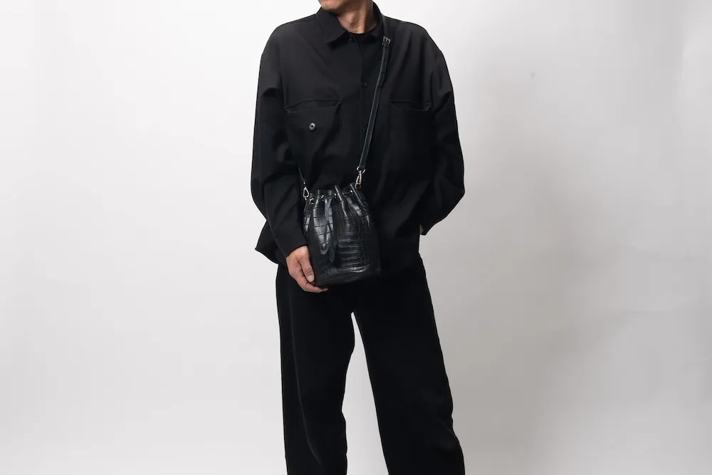 マットクロコ巾着 肩掛け