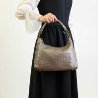 MADE IN ITALYクロコバッグミラネーゼトープ