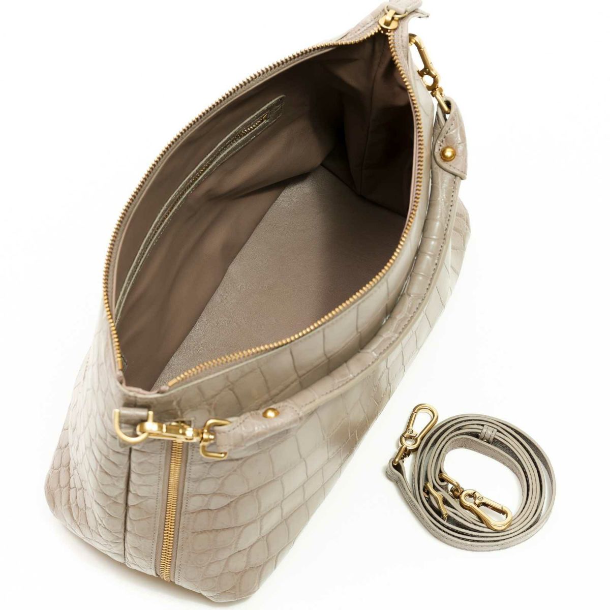 MADE IN ITALYクロコバッグミラネーゼトープ5