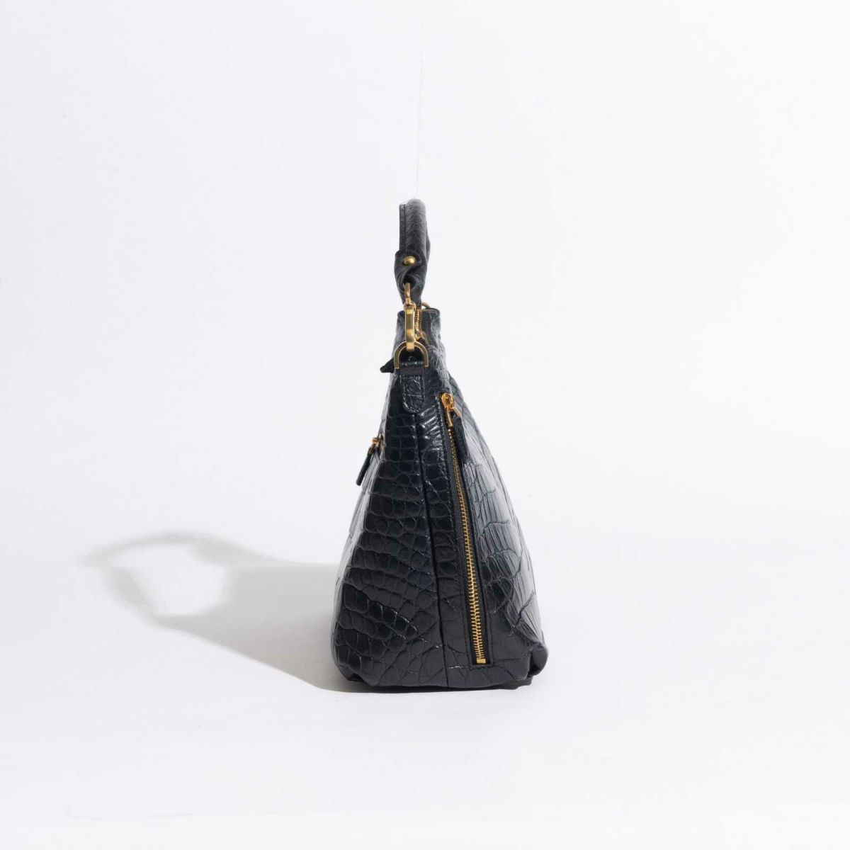MADE IN ITALYクロコバッグカラブリアンブラック2