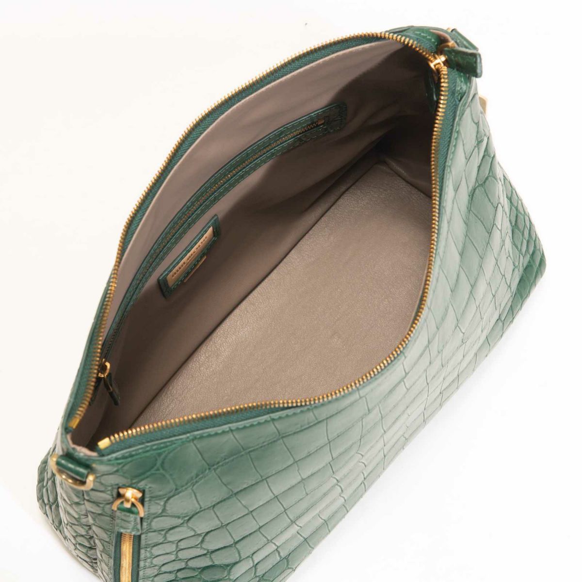 MADE IN ITALYクロコバッグティレニアングリーン3