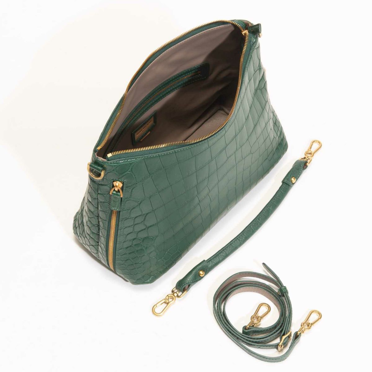 MADE IN ITALYクロコバッグティレニアングリーン4
