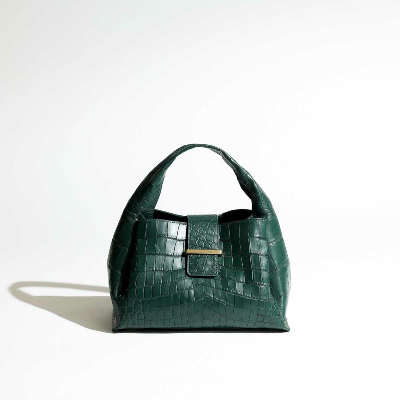 MADE IN ITALYクロコバッグティレニアングリーン1