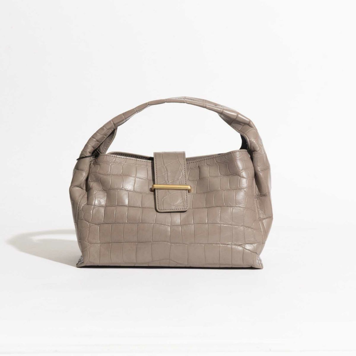 MADE IN ITALYクロコバッグミラネーゼトープ