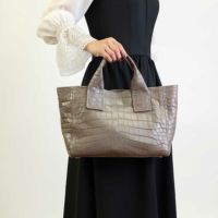 MADE IN ITALYクロコバッグミラネーゼトープ