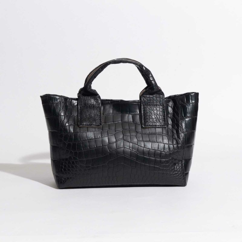 MADE IN ITALYクロコバッグカラブリアンブラック1