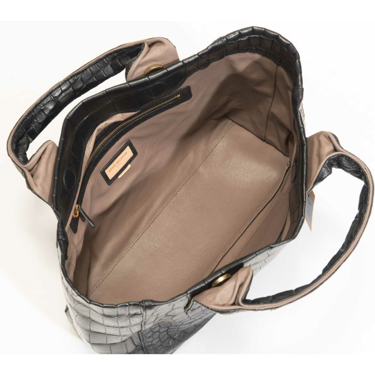 MADE IN ITALYクロコバッグカラブリアンブラック3