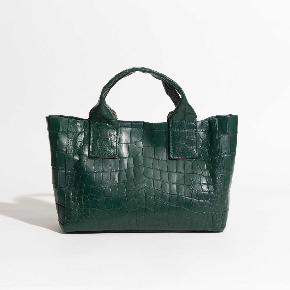 MADE IN ITALYクロコバッグティレニアングリーン