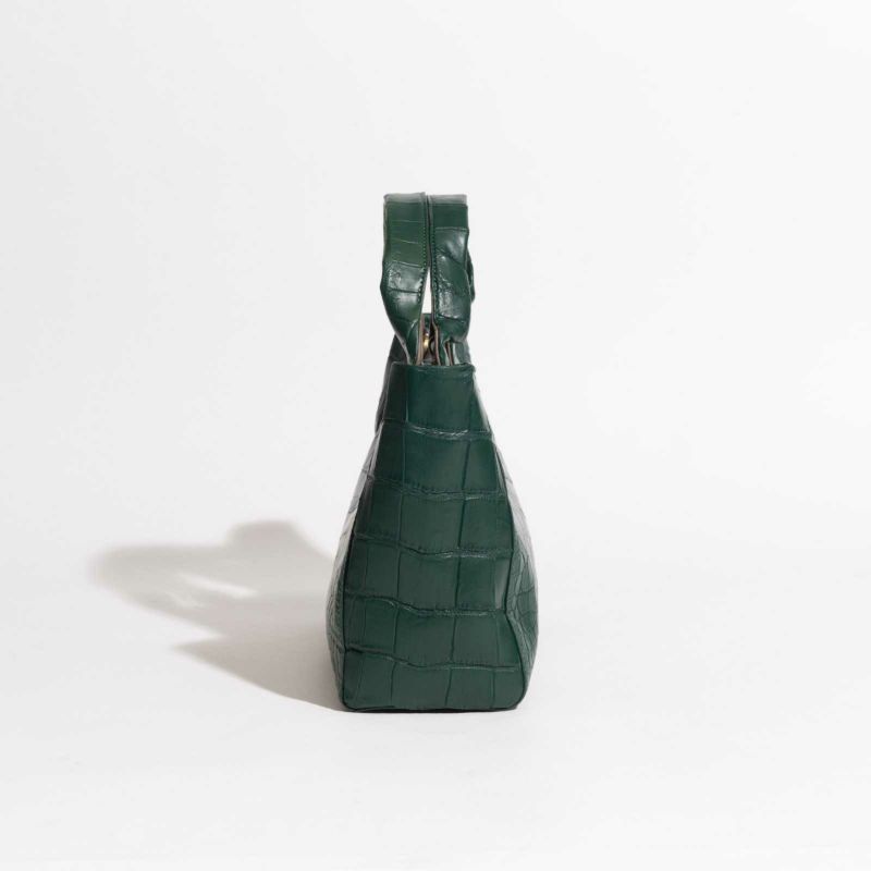 MADE IN ITALYクロコバッグティレニアングリーン2