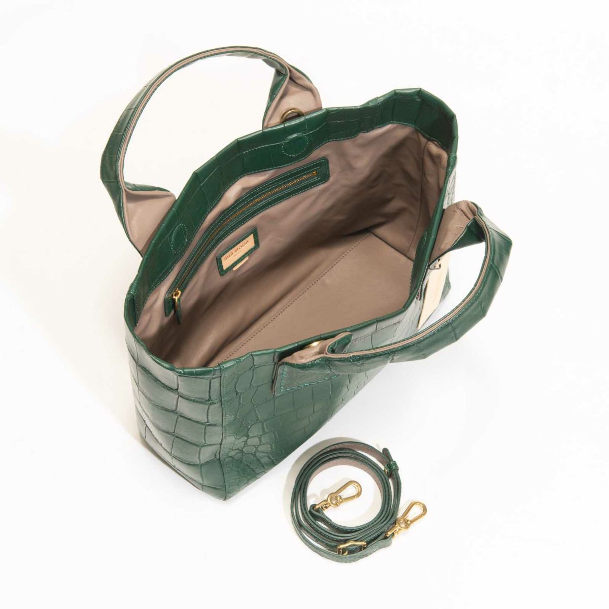 MADE IN ITALYクロコバッグティレニアングリーン4