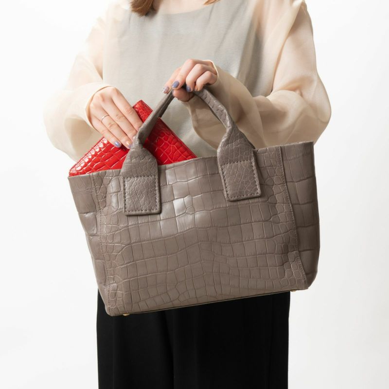 MADE IN ITALYクロコバッグミラネーゼトープ6