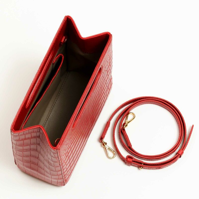 HCP社　クロコダイルレザー　ショルダーバッグ　ポロサスクロコダイル クロコダイルポロサス】ワニ革ショルダーバッグ- CROCODILE