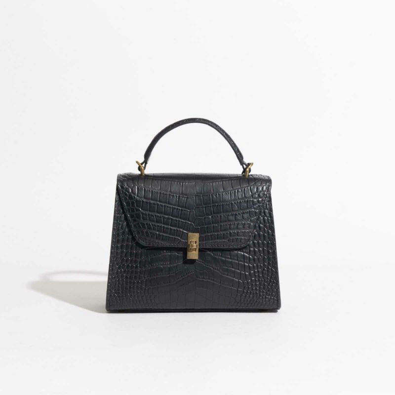 MADE IN ITALYクロコバッグ中カラブリアン・ブラック1
