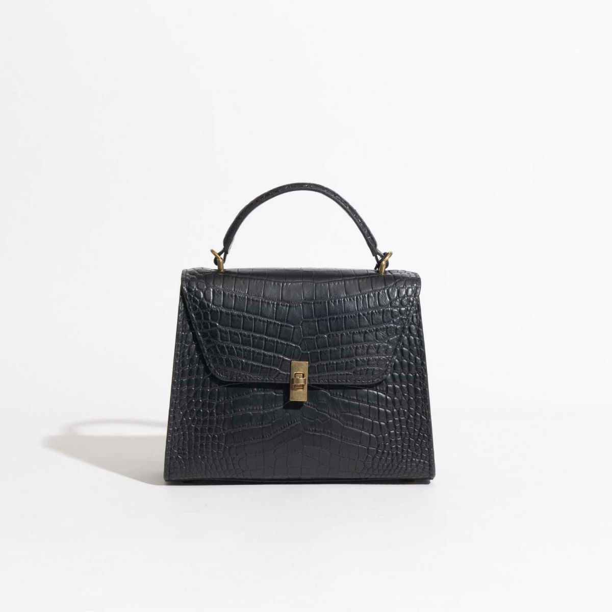 MADE IN ITALYクロコバッグ中カラブリアン・ブラック1