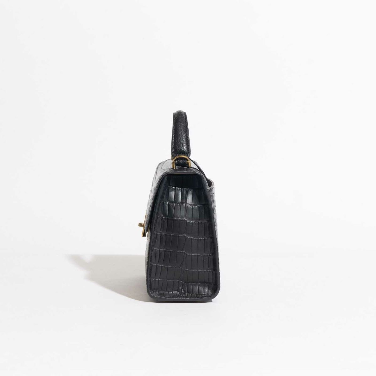 MADE IN ITALYクロコバッグ中カラブリアン・ブラック4