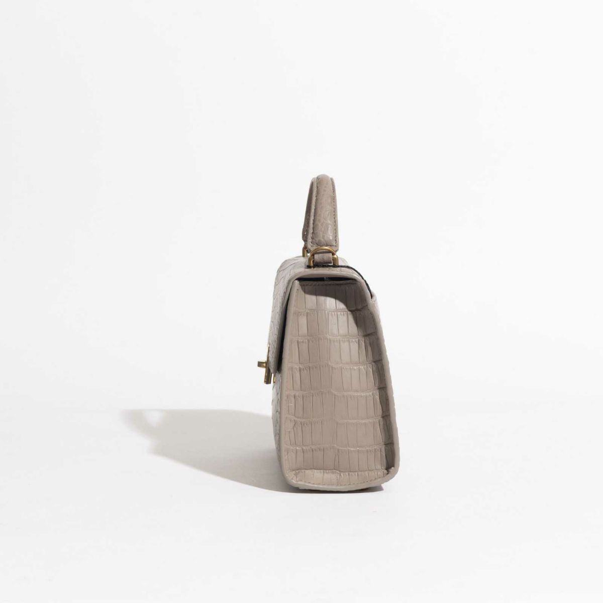 MADE IN ITALYクロコバッグ中ミラネーゼトープ3