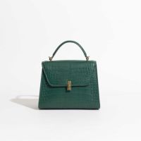 MADE IN ITALYクロコバッグ中ティレニアングリーン