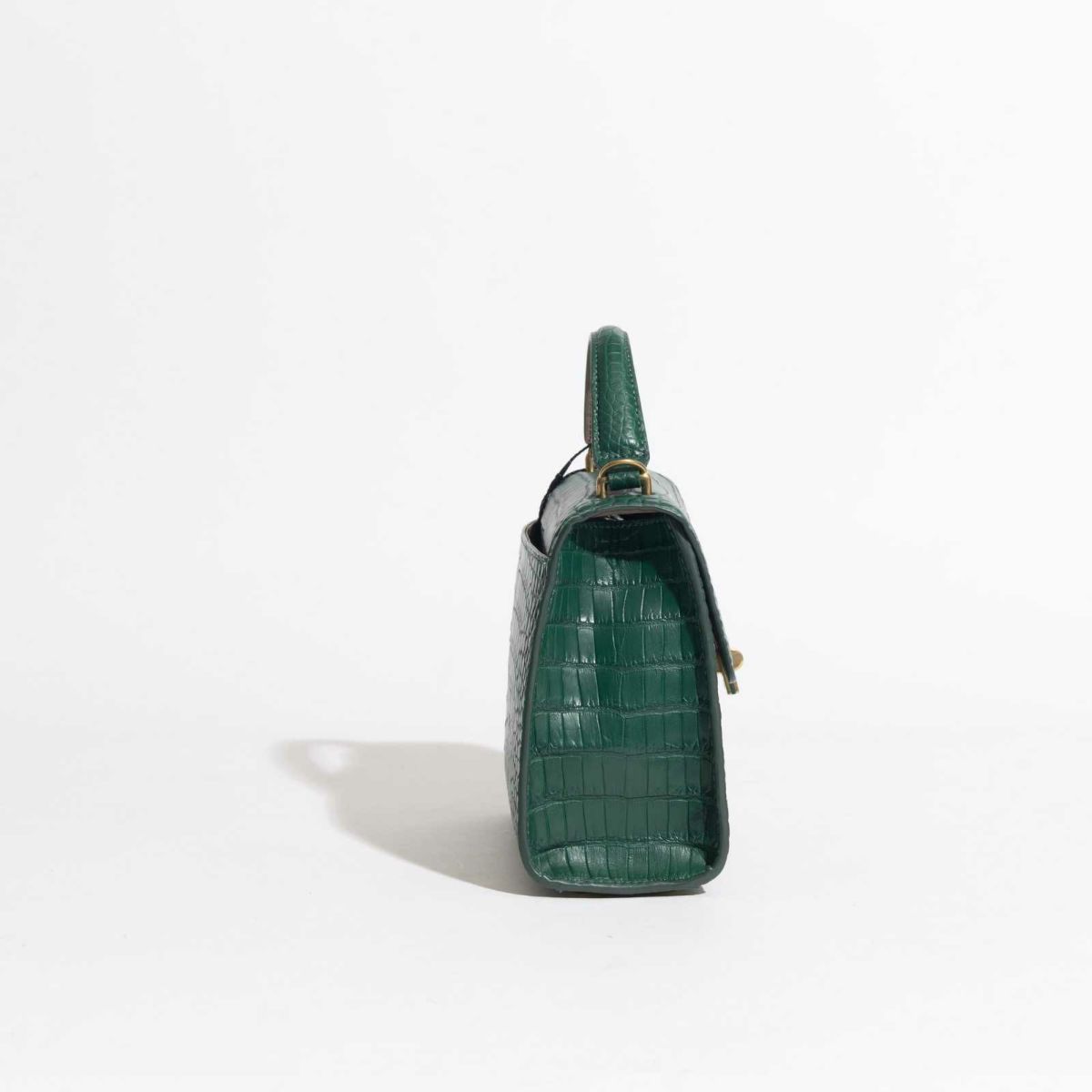 MADE IN ITALYクロコバッグ中ティレニアングリーン3