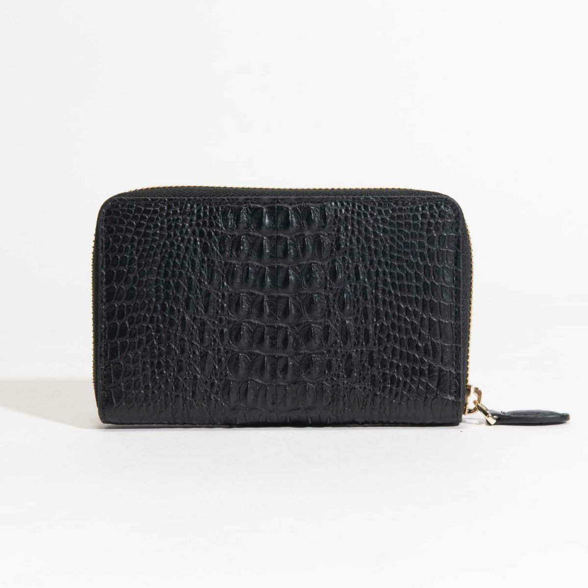 ベビーホーンクロコラウンドサイフブラック1