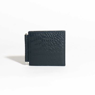 メンズ マットクロコマネークリップ 裏面クロコ | かむろぎ