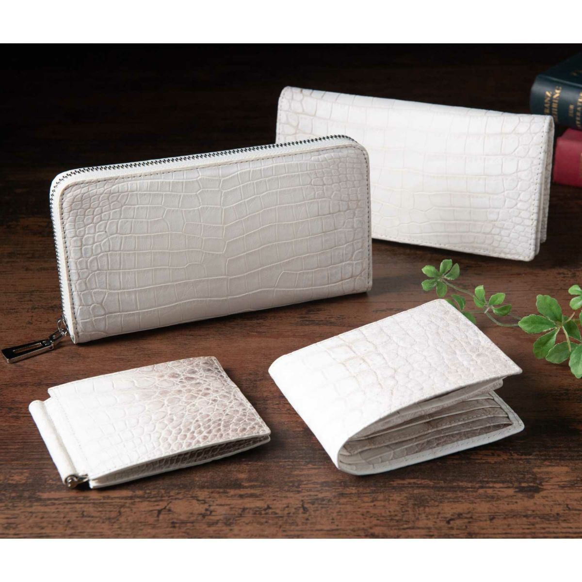 ヒマラヤ染め一枚革裏側継ぎ無し中側クロコクロコ長束入れ5