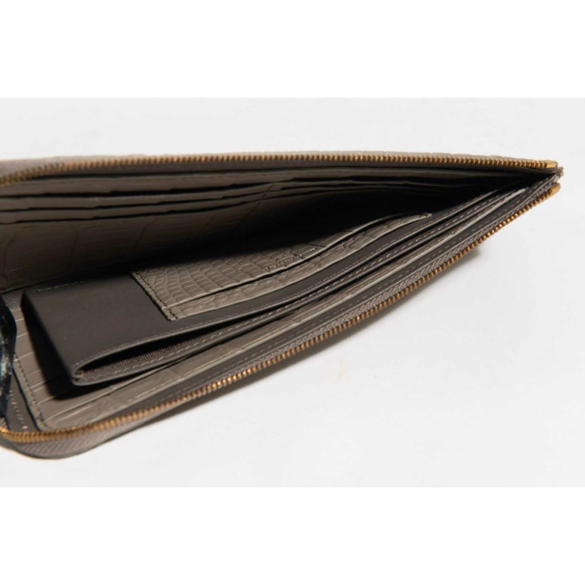 最高級 MADE IN ITALYクロコL字型サイフミラネーゼトープ4