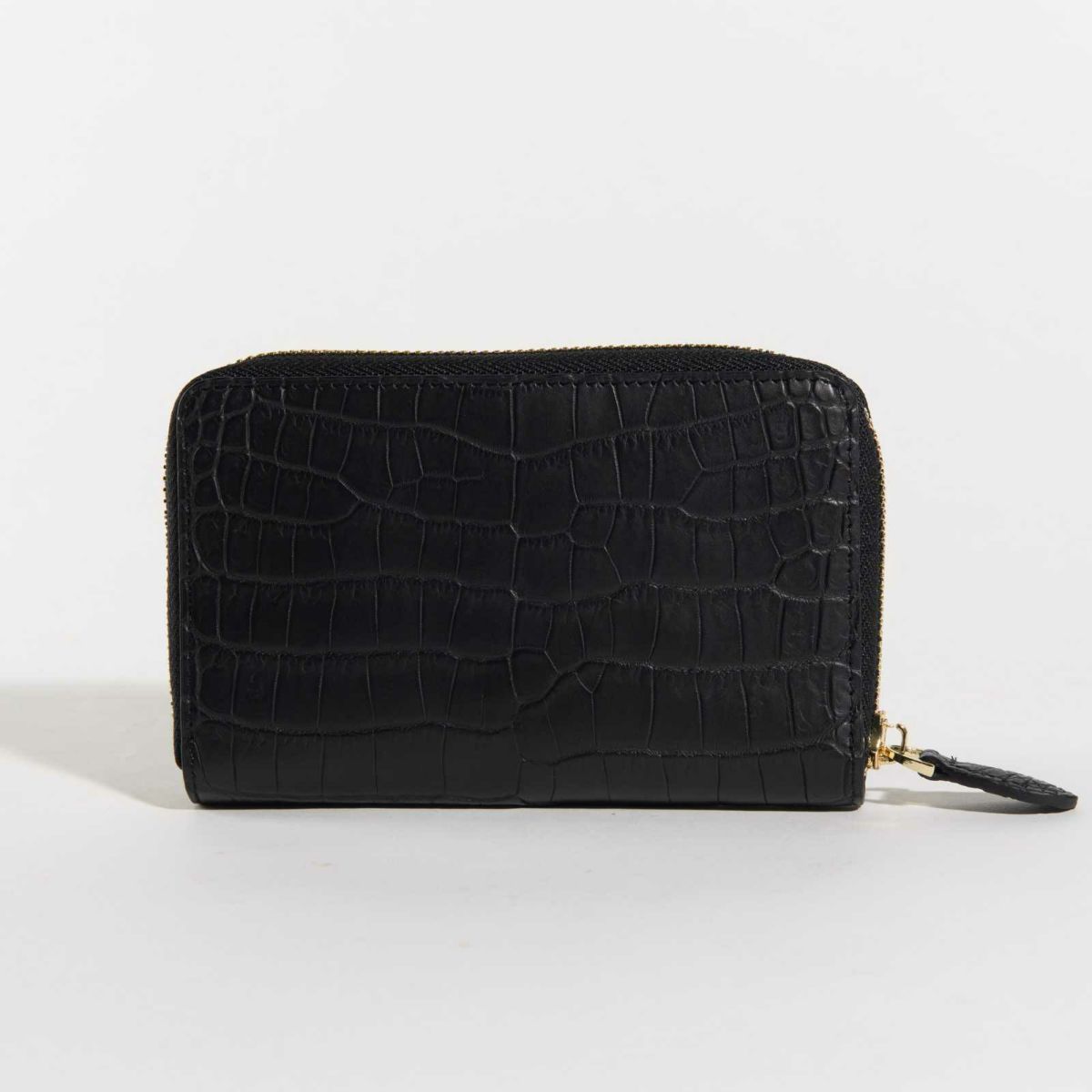 MADE IN ITALYクロコラウンドサイフ本シリーズ唯一のメンズテイストモデルカラブリアンブラック1