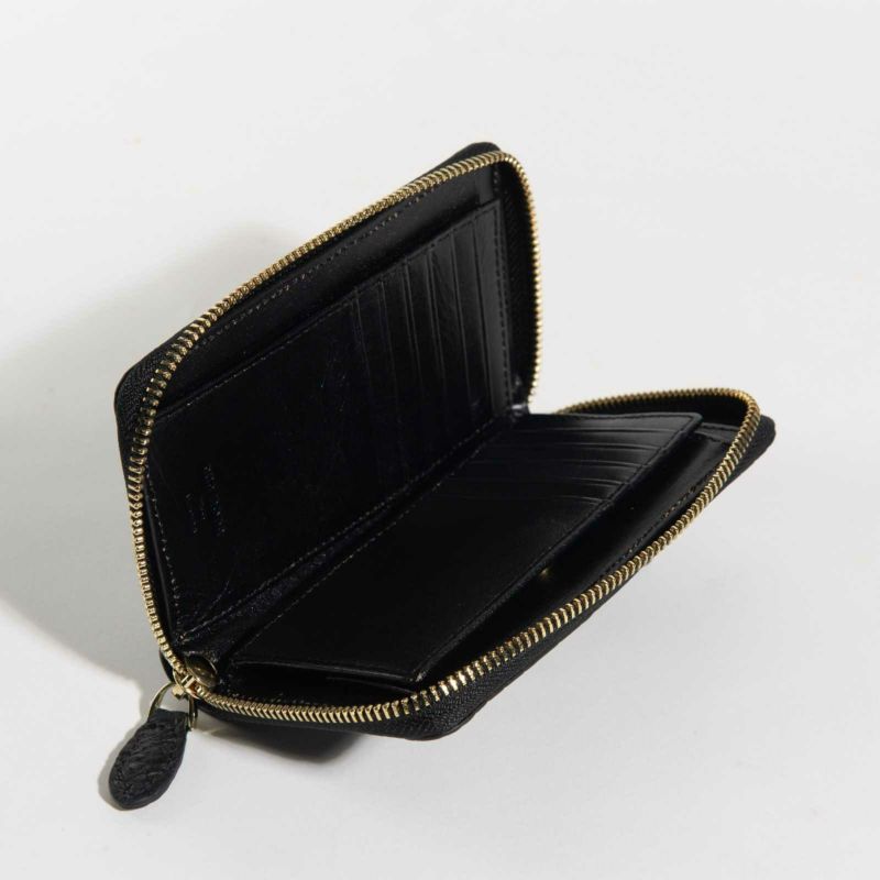 MADE IN ITALYクロコラウンドサイフ本シリーズ唯一のメンズテイストモデルカラブリアンブラック3