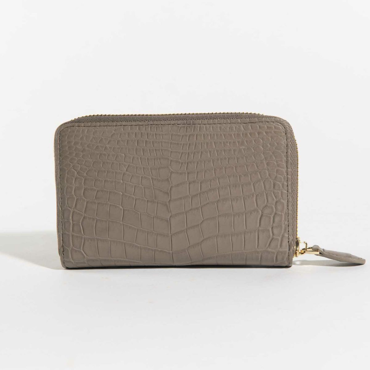 MADE IN ITALYクロコラウンドサイフ本シリーズ唯一のメンズテイストモデルミラネーゼトープ1