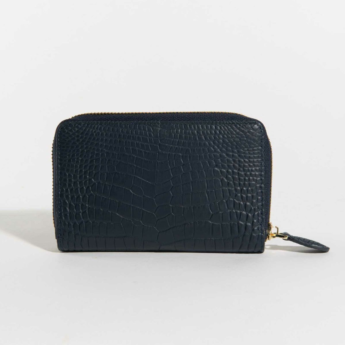 MADE IN ITALYクロコラウンドサイフ本シリーズ唯一のメンズテイストモデルトクラッシコネイビー1