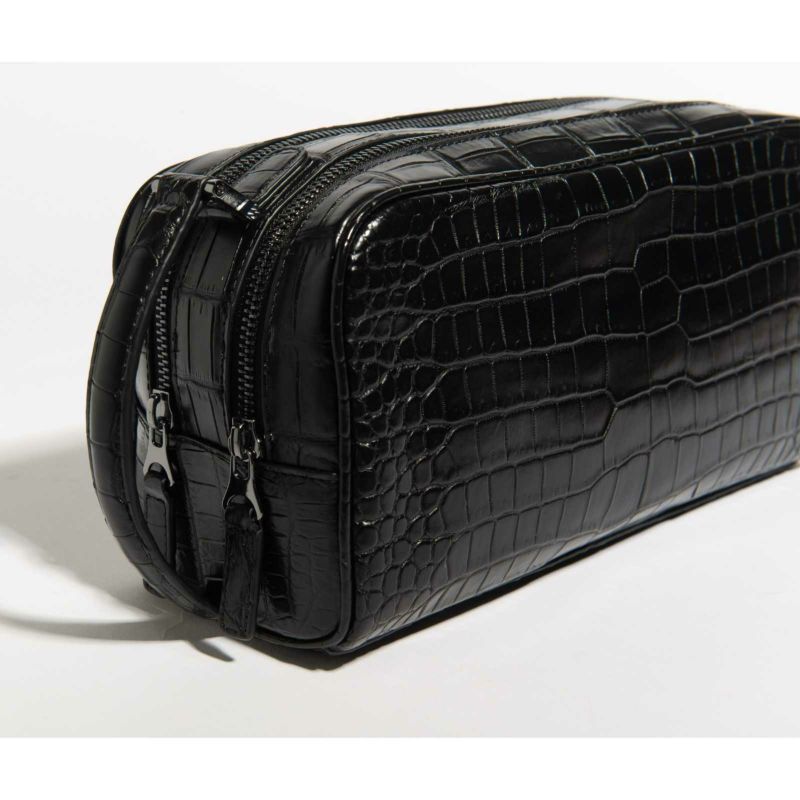 センター使いマットクロコWファスナーメンズバッグ5